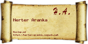 Herter Aranka névjegykártya